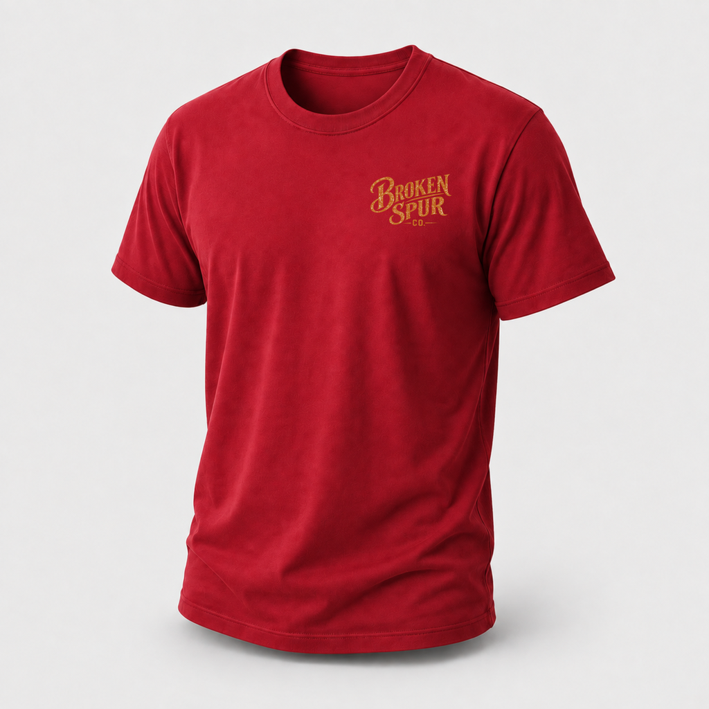 Finish What You Start Work Ethic T-shirt featuring a ranch hand closing the last gate at dusk