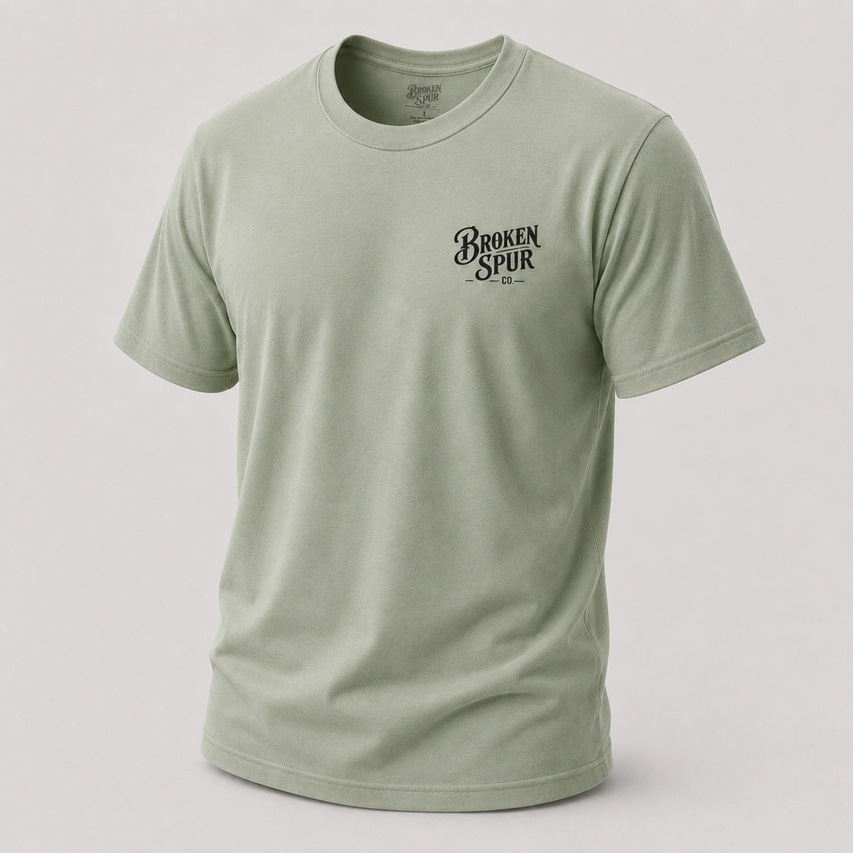 Sage Go Time Bareback Bronc Riding T-shirt, front view featuring a bareback bronc rider breaking from the chute