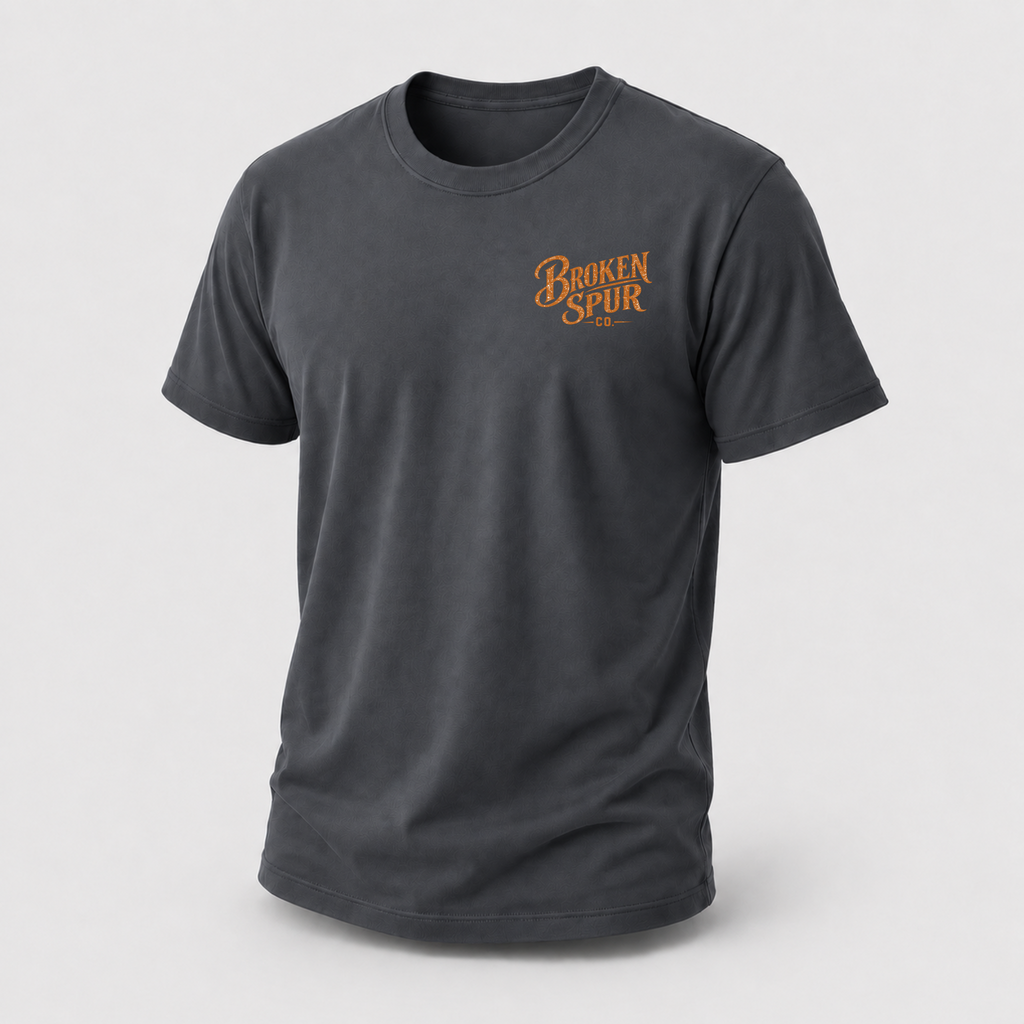 The Fence Ranch Hand T-shirt featuring ranch hands learning the work along a fence line