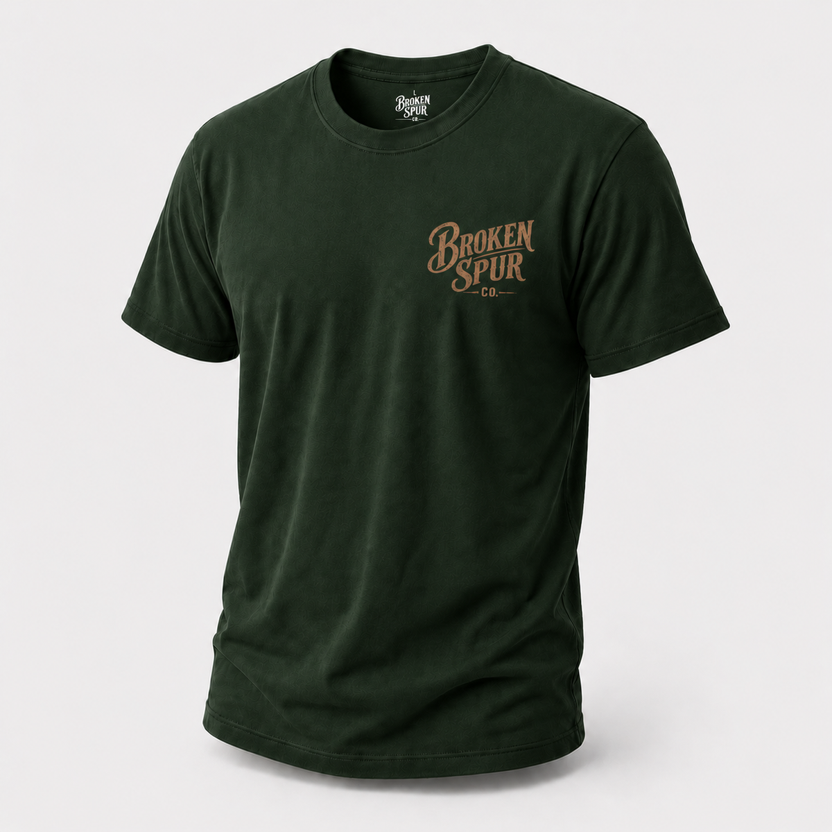 Forest Green Earn It Western Skull T-shirt, front view featuring a weathered Western skull badge and Watch Learn Earn It mess