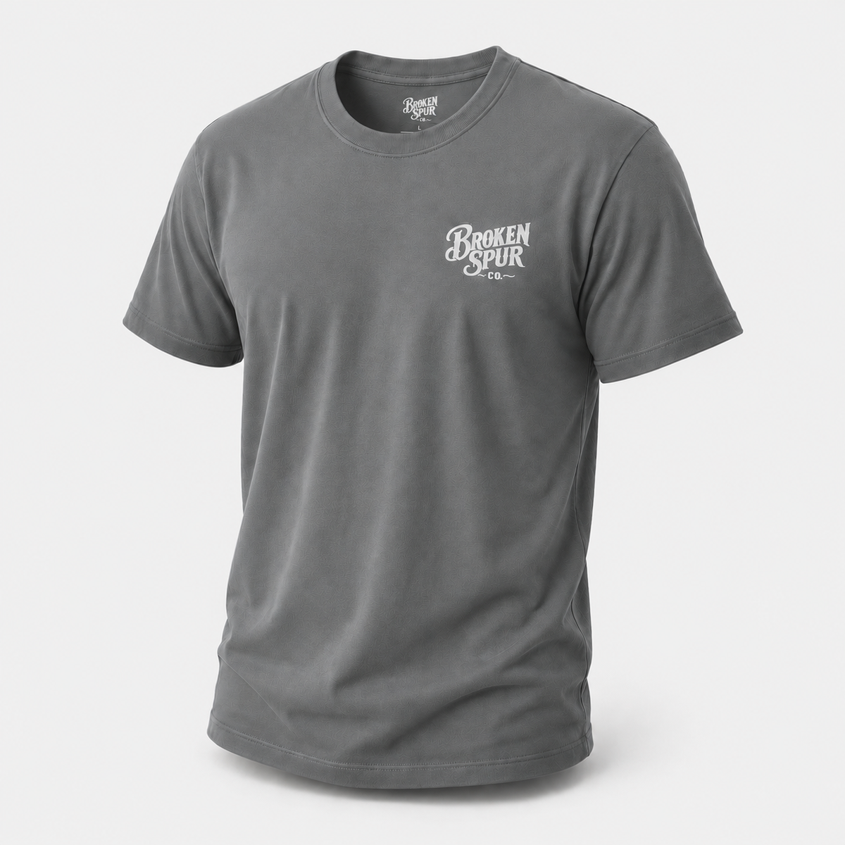 Graphite Heather Duty Calls Rodeo Bullfighter T-shirt, front view featuring a rodeo bullfighter and the God Forgives Duty Doe