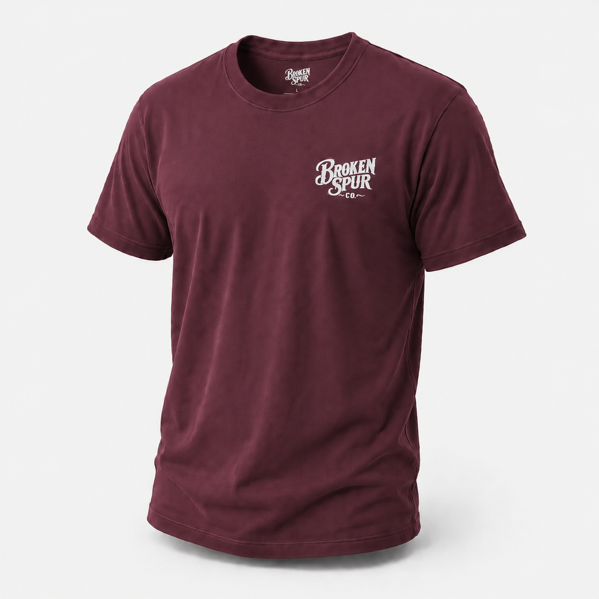 Heather Maroon The Cavalry Vintage Ranch Truck T-shirt, front view featuring an old ranch truck racing down a dirt road with