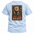 Light Blue Just Ride Western Rodeo T-shirt featuring the Just Ride No Quit rodeo design